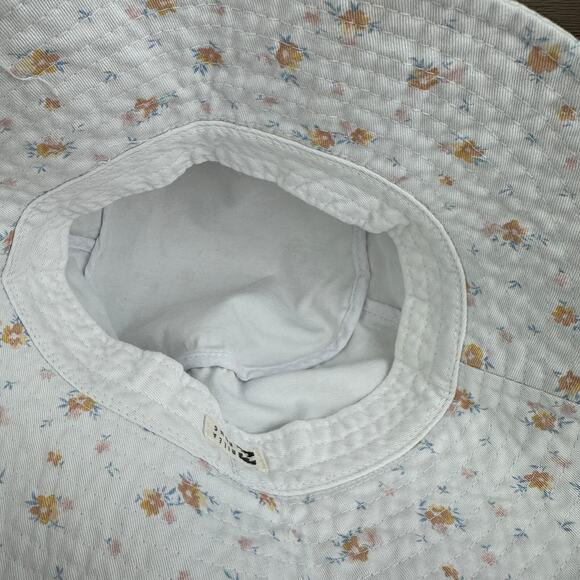 Billabong Bucket List Bucket Hat Women's White Floral Print One Size Sun Hat - Picture 11 of 11